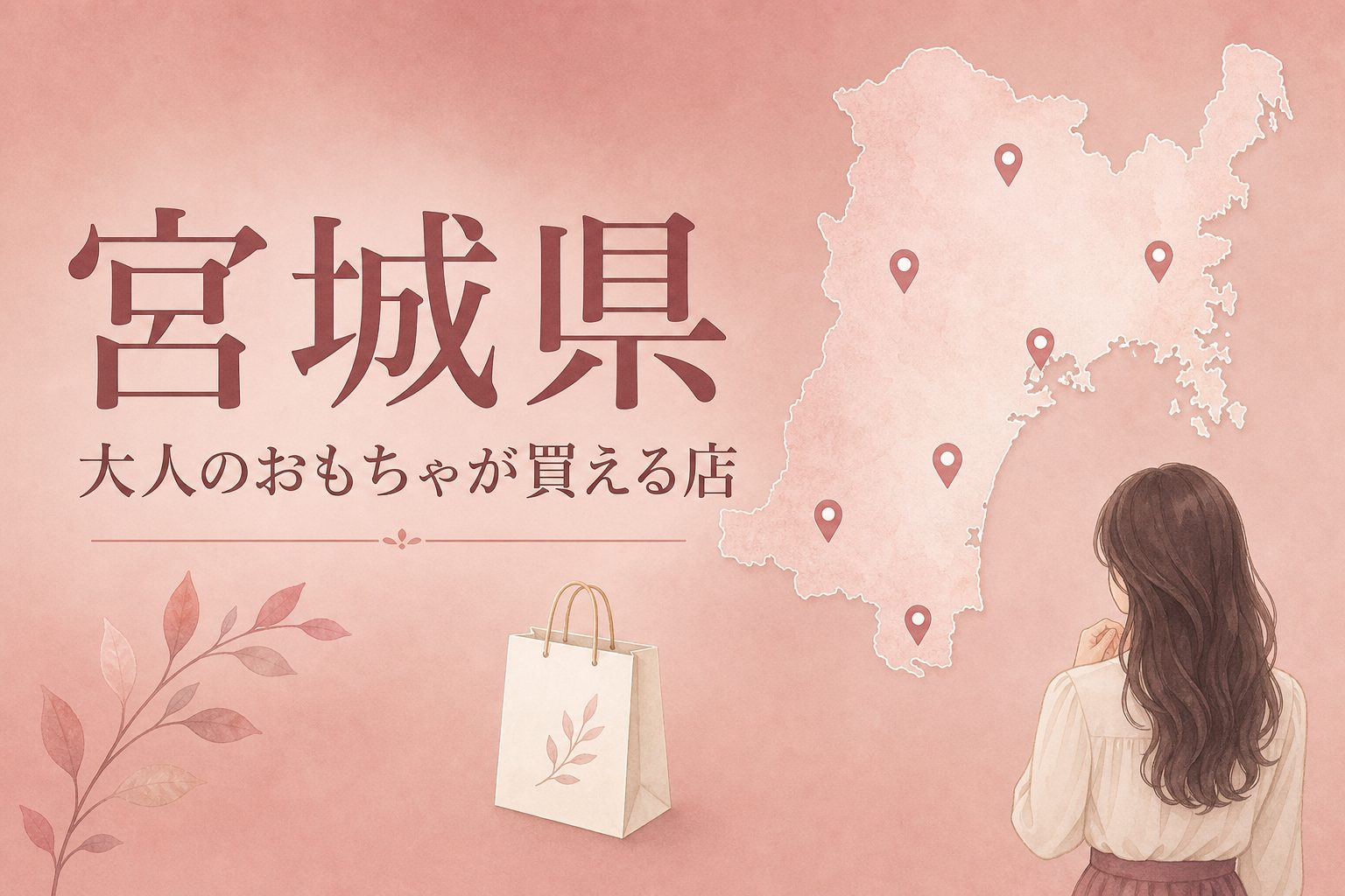 宮城県で大人のおもちゃ（アダルトグッズ）が買える店の地図とアイキャッチ