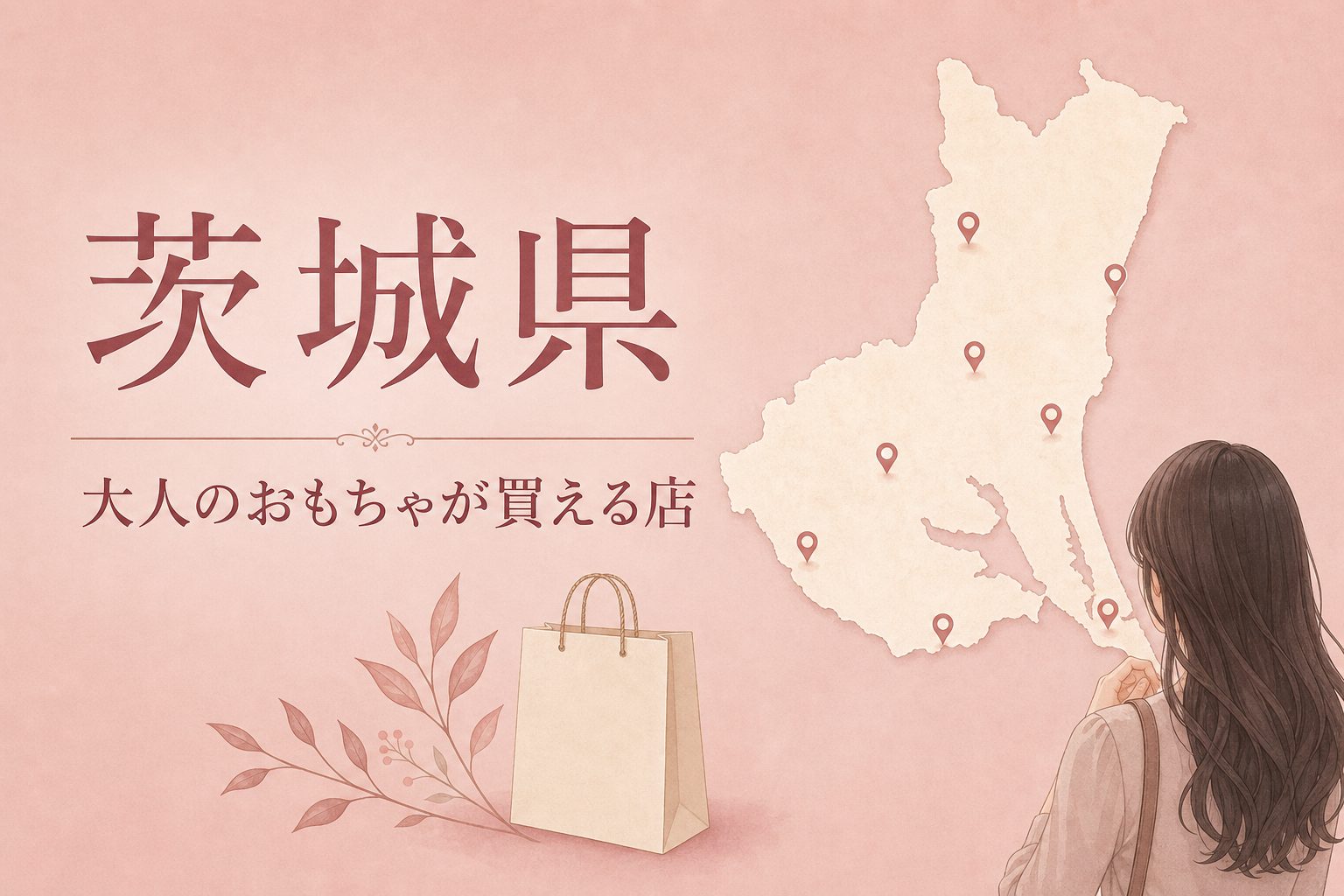 茨城県で大人のおもちゃ(アダルトグッズ)が買える店の地図とアイキャッチ
