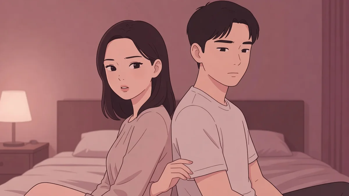 夜のベッドの端で背中合わせに座るカップル。セックスでの男の本音・心理まとめ